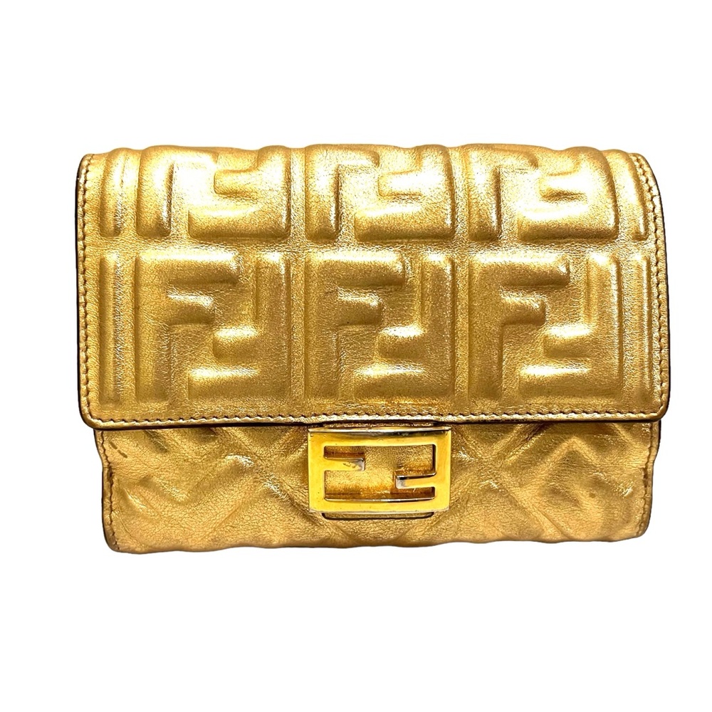 🌹 FENDI 🌹 Gold Leather Wallet